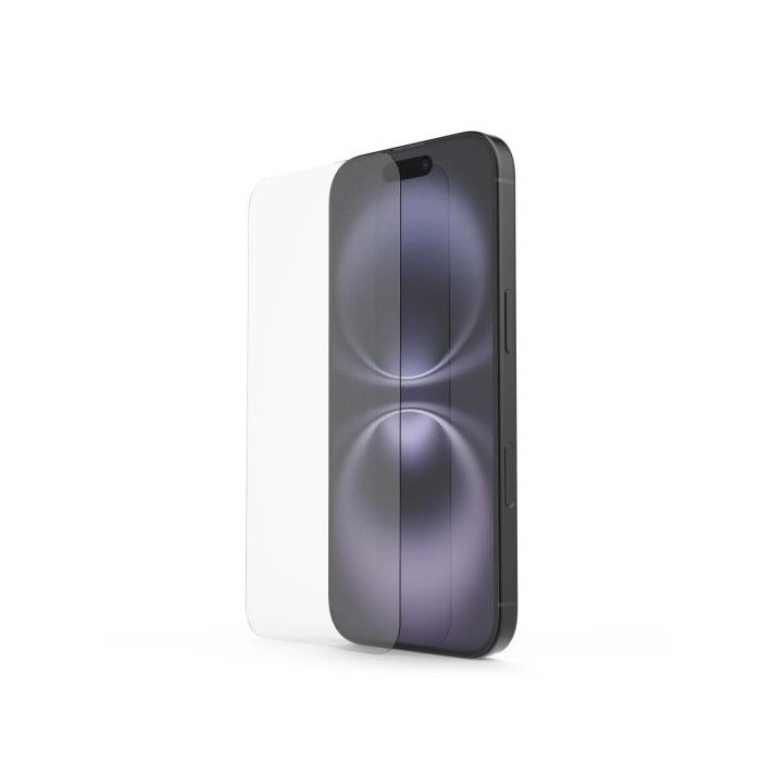 Hama Clear Protect Protector de Pantalla para iPhone 16 - Antihuellas - Vidrio de Seguridad - Grado de Dureza 9H - Color Transpa