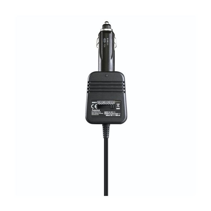 Hama Fuente de Alimentacion para Coche 12W - Pantalla LED - Indicador LED - Voltaje Variable - Color Negro