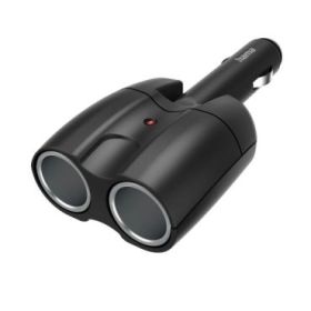 Hama Distribuidor de 2 Tomas de 12V para Coche - Color Negro