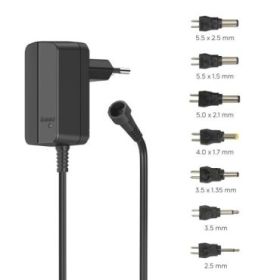 Hama Fuente de Alimentacion Multidispositivo - Potencia 3.6W - Voltaje 12V - Indicador LED - 7 Adaptadores - Intensidad Maxima 0