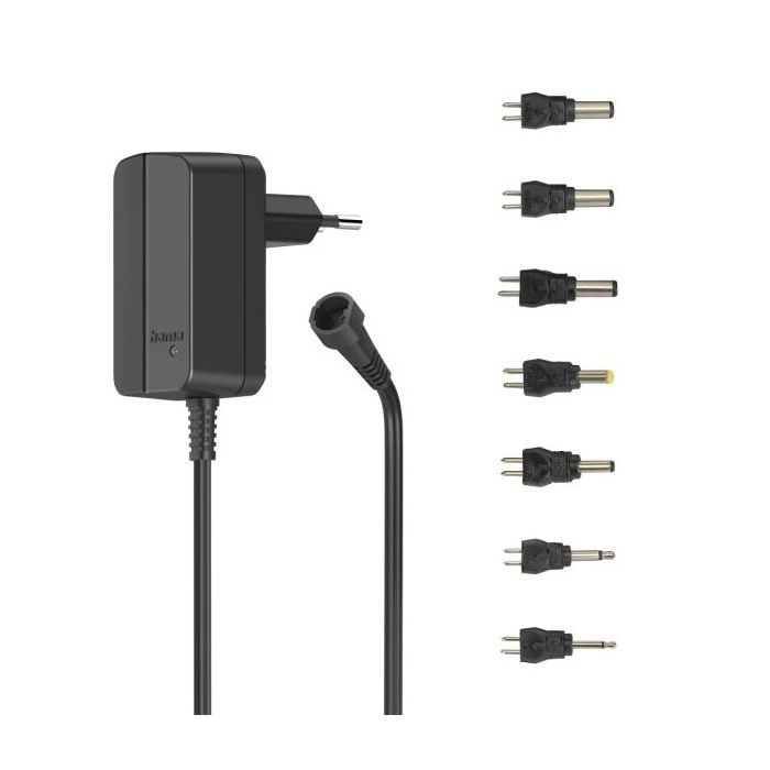 Hama Fuente de Alimentacion Multidispositivo - Potencia 7.2W - Indicador LED - 7 Adaptadores - Intensidad Maxima 0.6A - Voltaje