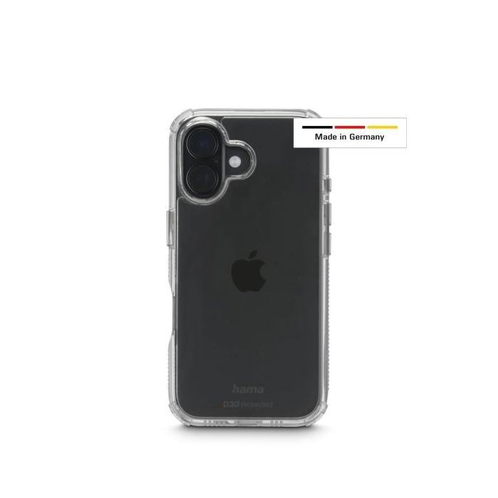 Hama Extreme Protect Funda para iPhone 17 - Antideslizante - Policarbonato - Proteccion D3O - Bordes Elevados - Color Transparen