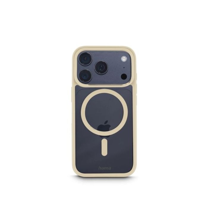 Hama Frame Protect Funda para iPhone 17 Pro - Antideslizante - Magnetico - Policarbonato y Poliuretano Termoplastico - Color Bei
