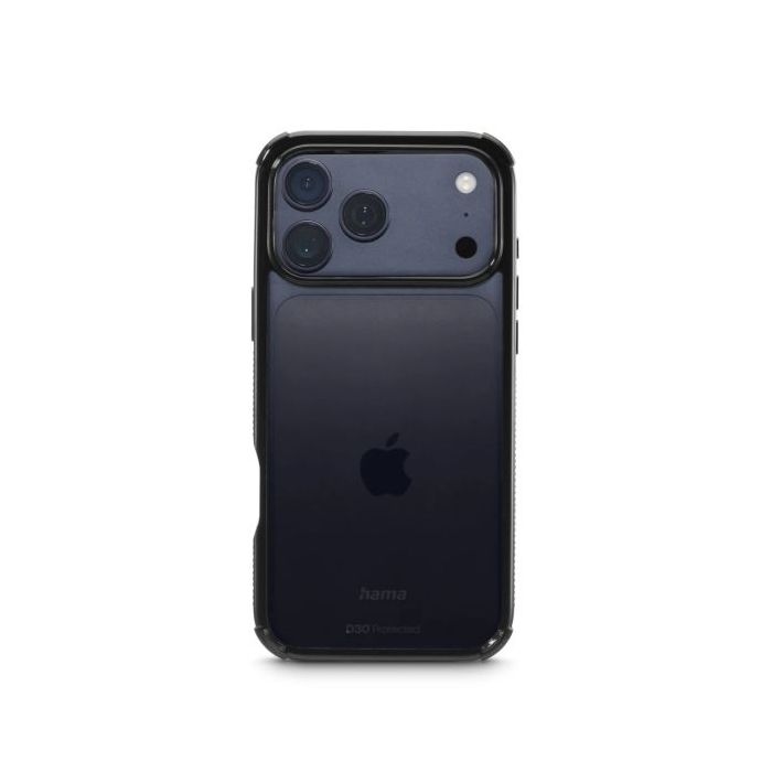 Hama Extreme Protect Funda para iPhone 17 Pro Max - Antideslizante - Policarbonato - Proteccion D3O - Bordes Elevados - Color Ne