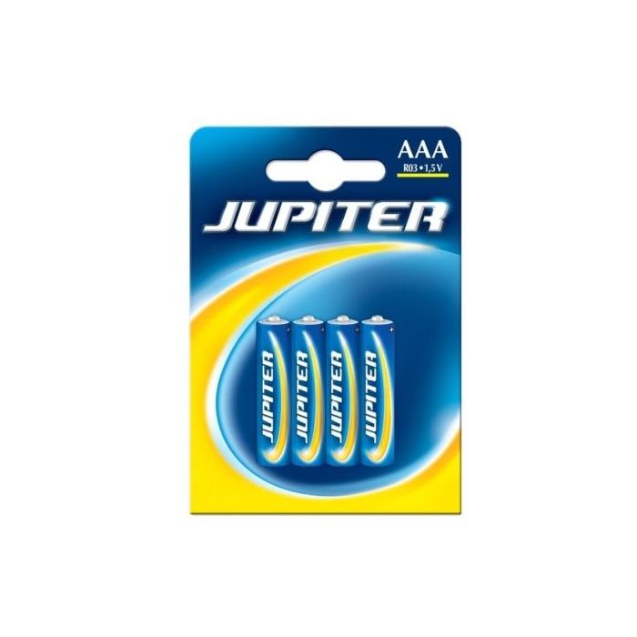 Jupiter Pack de 4 Pilas Salinas R03 AAA - Pilas Salinas para Aparatos de Bajo Consumo