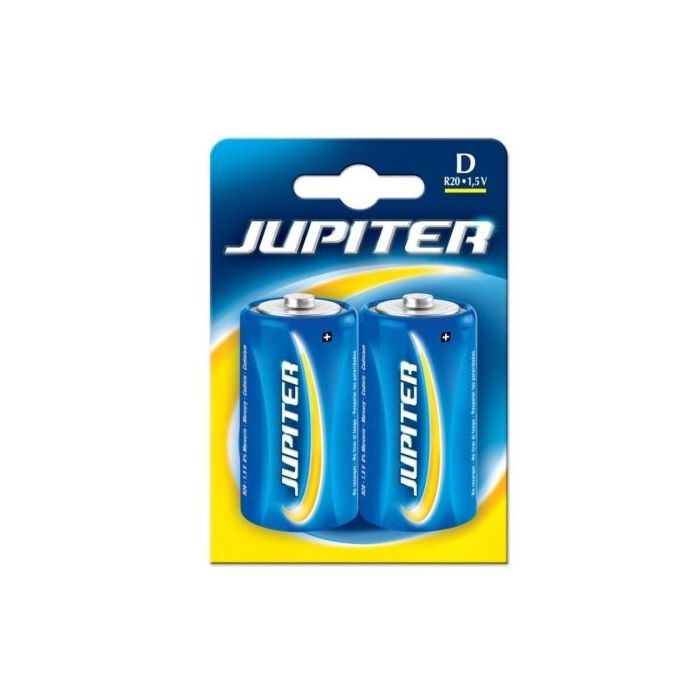 Jupiter Pack de 2 Pilas Salinas D R20 - Pilas Salinas para Aparatos de Bajo Consumo