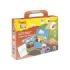 Jovi Play - Fun Kit Pinta con Arena Transport con 8 Botes de Arena + 1 Punzon + 3 Laminas con Diseños de Transportes - Colores S