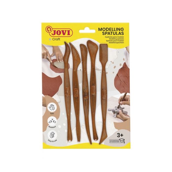 Jovi Modelling Spatulas Skin Pack 5 Modeladores para Arcilla, Barro y Plastilina - Herramientas de Moldeado - Accesorios para Cr