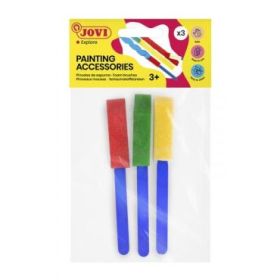 Jovi Painting Accessories Bolsa con 3 Pinceles de Espuma - Ideal para Cualquier Tipo de Pintura - Especial para Pintura de Dedos
