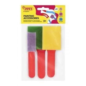 Jovi Painting Accessories Pack de 3 Pinceles de Espuma - Tamaños Diferentes - Especiales para Pintura de Dedos - Faciles de Limp
