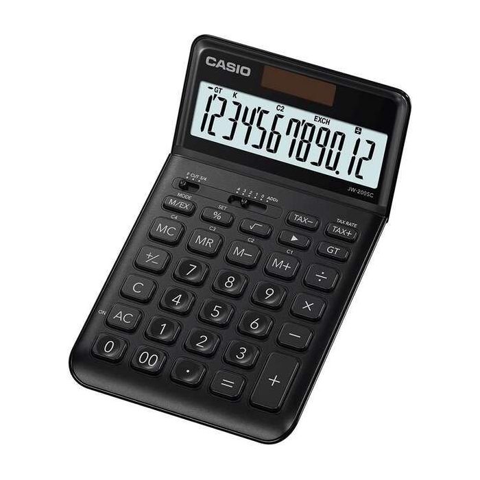Casio JW-200SC Calculadora de Sobremesa 12 Digitos Inclinacion Ajustable - Simbolos de Comando de Funcion - Memoria Total Genera