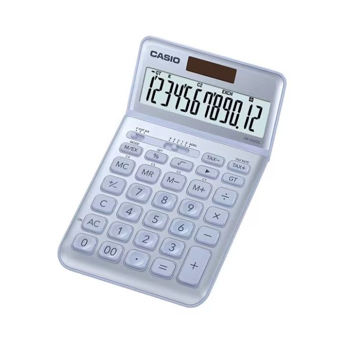 Casio JW-200SC Calculadora de Sobremesa 12 Digitos Inclinacion Ajustable - Simbolos de Comando de Funcion - Memoria Total Genera