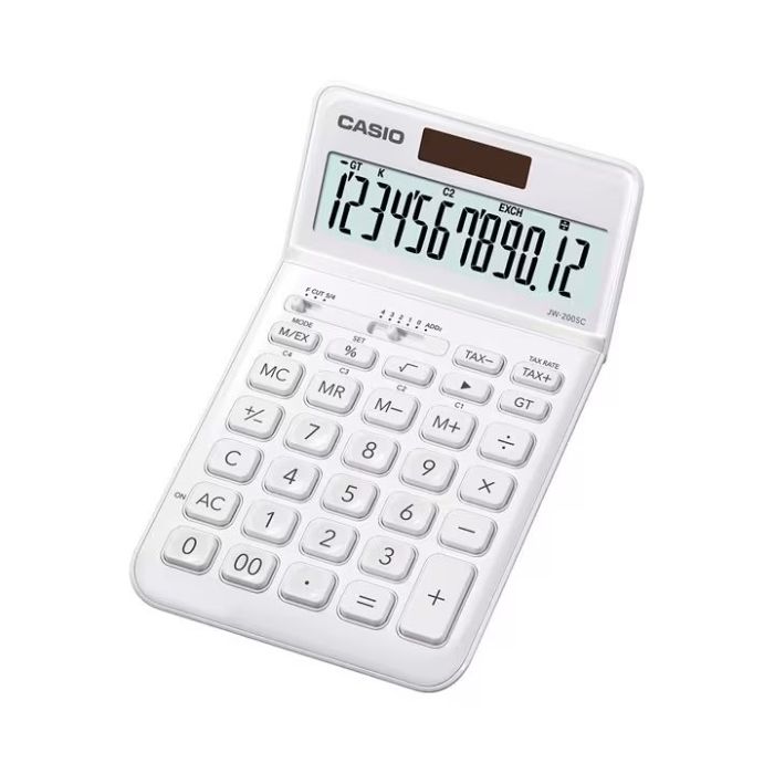 Casio JW-200SC Calculadora de Sobremesa 12 Digitos Inclinacion Ajustable - Simbolos de Comando de Funcion - Memoria Total Genera