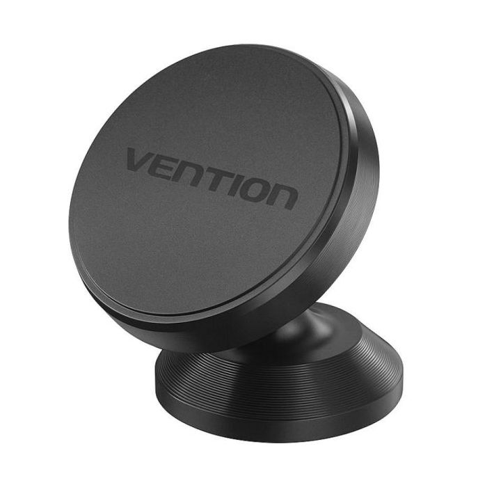 Vention Soporte Magnetico de Smartphone para Coche - Montura en Salpicadero - Aleacion de Aluminio - Silicona - Color Negro