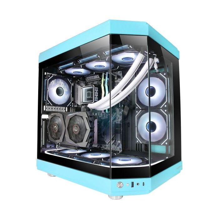 Mars Gaming MC-3T Caja Gaming Premium - Tres Paneles de Cristal Templado - Montaje Vertical de GPU - Capacidad para 10 Ventilado