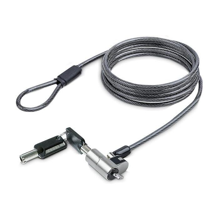 L-Link Cable de Seguridad Nano con Cerradura - Acero Revestido en Vinilo - Compatible con Ranura Nano - Cerradura de LLave