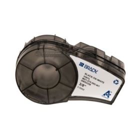 Brady M21-375-595-WT Cinta de Etiquetas Original Vinilo - Texto Negro sobre Fondo Blanco - Ancho 9,53mm x 6,40m