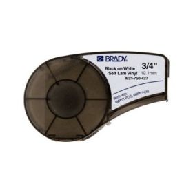 Brady M21-750-427 Cinta de Etiquetas Original de Vinilo - Texto Negro sobre Fondo Blanco - Ancho 19,1mm x 4,30m