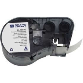 Brady M5-118-492  Cinta de Etiquetas Original Poliester Ultrafinas para Laboratorio - Texto Negro sobre Fondo Blanco - Ancho 25,