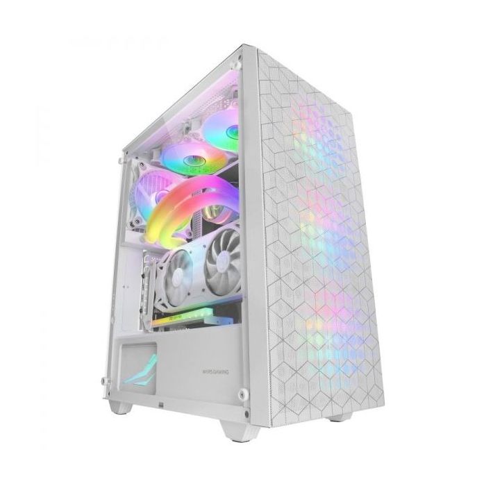 Mars Gaming MC-MAG Caja Gaming - Doble Rejilla Magnetica - Cristal Templado - 3 Ventiladores RGB - Soporte Refrigeracion Liquida