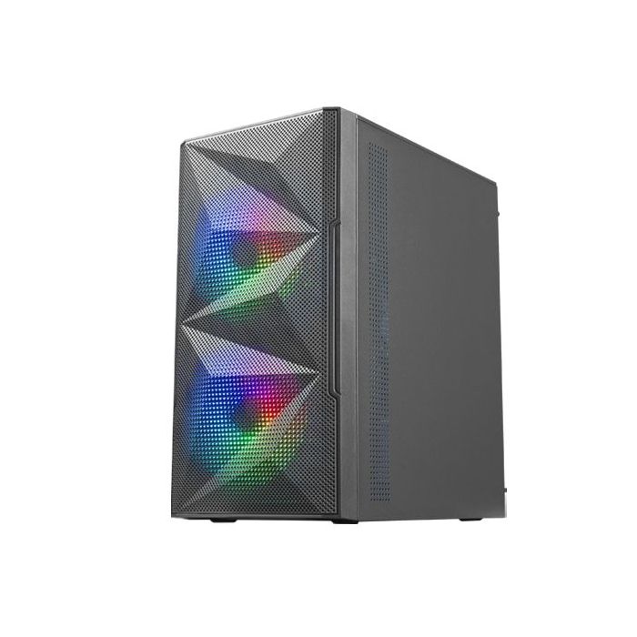 Mars Gaming Caja Gaming Compacta MC-ME - Diseño Innovador - Ventiladores FRGB 120mm - Ventana Lateral Cristal Templado - Maxima