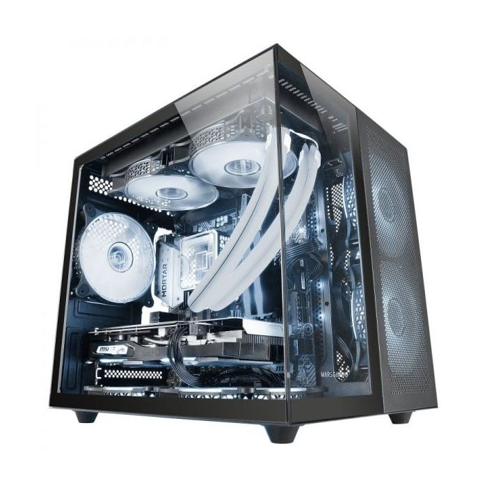 Mars Gaming MC-NOVAM Minitorre - Doble Cristal Templado - Hasta 7 Ventiladores - Modular - USB-C y USB 3.0 - Compatible MicroATX