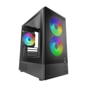 Mars Gaming MC-ONYX Minitorre Micro-ATX/Mini-ITX - 3 Ventiladores ARGB FDB de 120mm - Vidrio Templado - USB 3.0 - USB 2.0 - Audi