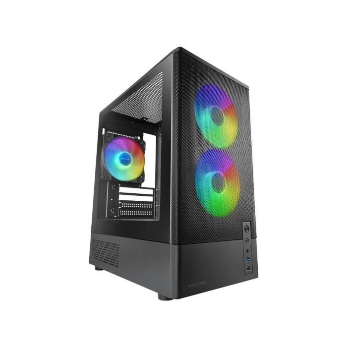 Mars Gaming MC-ONYX Minitorre Micro-ATX/Mini-ITX - 3 Ventiladores ARGB FDB de 120mm - Vidrio Templado - USB 3.0 - USB 2.0 - Audi