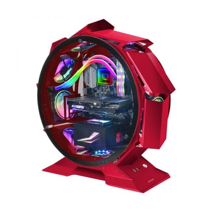 Mars Gaming MCORB Torre Circular Gaming Premium - Doble Cristal Templado - Refrigeracion Extrema para 9 Ventiladores - Interior