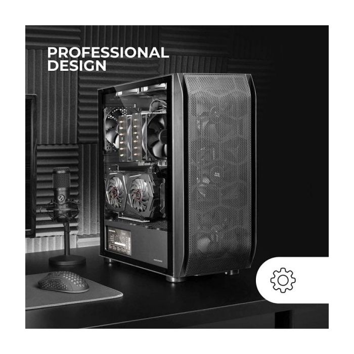 Mars Gaming MC-PRO2 Torre PC - 5 Ventiladores Ultra-Silenciosos - Soporte Refrigeracion Liquida - Ventana Cristal Templado - Col