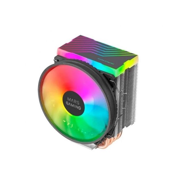 Mars Gaming MCPU44 Ventilador CPU Dual 110mm con Disipador 4 Heatpipes - Iluminacion ARGB - Velocidad Max. 1600rpm - Color Negro