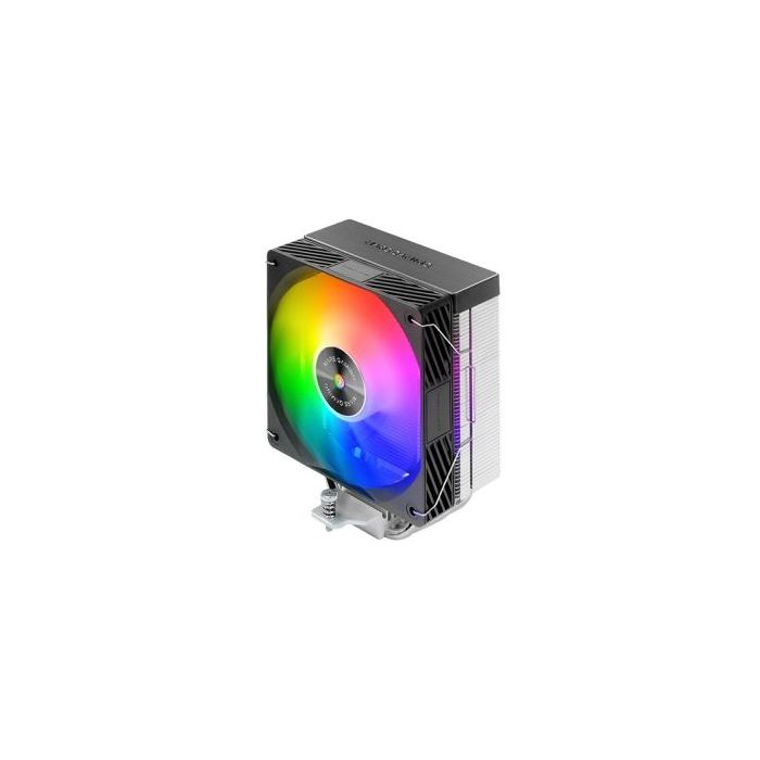 Mars Gaming MCPU-X4ARGB Disipador CPU con 220W de Potencia - Ventilador PWM de 120mm - Iluminacion ARGB - 4 Heatpipes HCT - Colo
