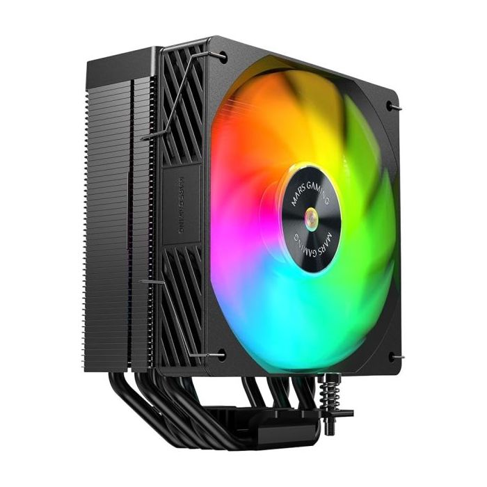 Mars Gaming MCPU-X5ARGB Disipador CPU con 280W de Potencia - Ventilador PWM de 120mm - Iluminacion ARGB - 5 Heatpipes HCT - Colo