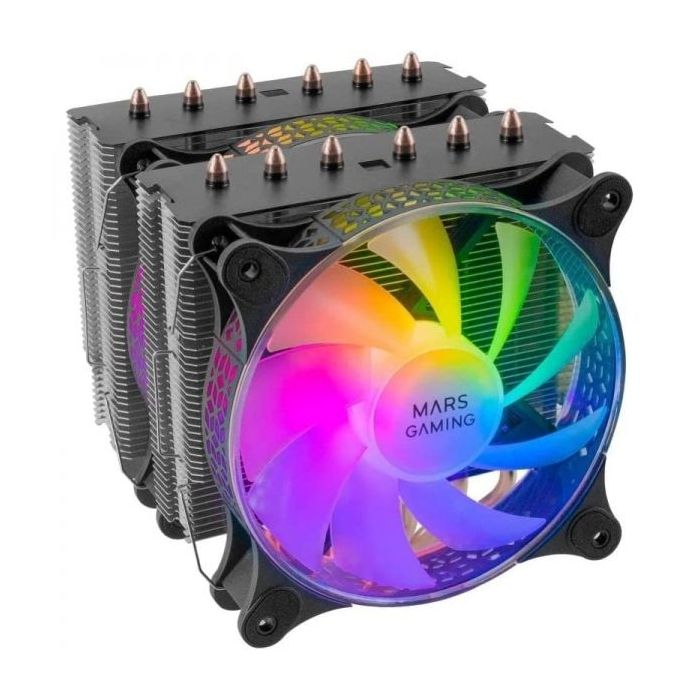 Mars Gaming MCPU-XT Disipador - Rendimiento extremo 300W TDP - Doble torre - 6 heatpipes HCT - ARGB compatible - Multisocket uni
