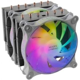 Mars Gaming MCPU-XT Disipador - Soporta CPUs hasta 300W - Doble Torre - 6 Heatpipes - ARGB Compatible - Multisocket Universal -