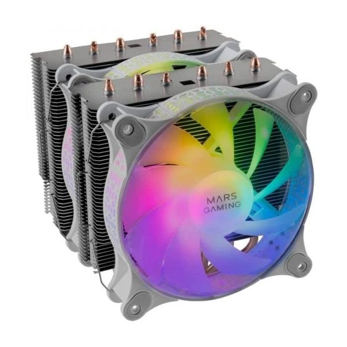 Mars Gaming MCPU-XT Disipador - Soporta CPUs hasta 300W - Doble Torre - 6 Heatpipes - ARGB Compatible - Multisocket Universal -