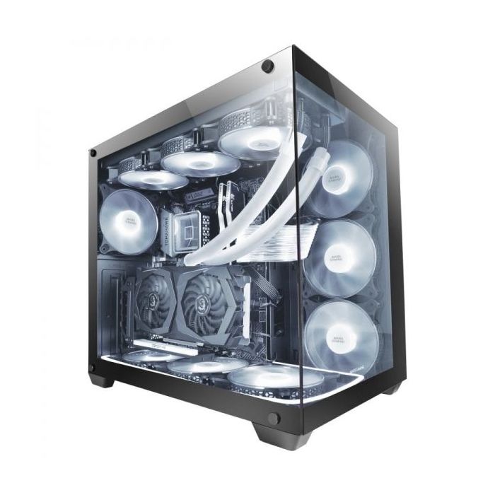 Mars Gaming MCV4 Torre Gaming Custom Premium - Cristal Templado Sin Marco - Estructura Modular Doble Camara - Soporte 10 Ventila