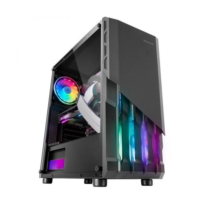 Mars Gaming MC-X2 Caja FRGB - Frontal de Acero - Ventana Lateral Completa - Soporte para 4 Ventiladores - Espacio para Component