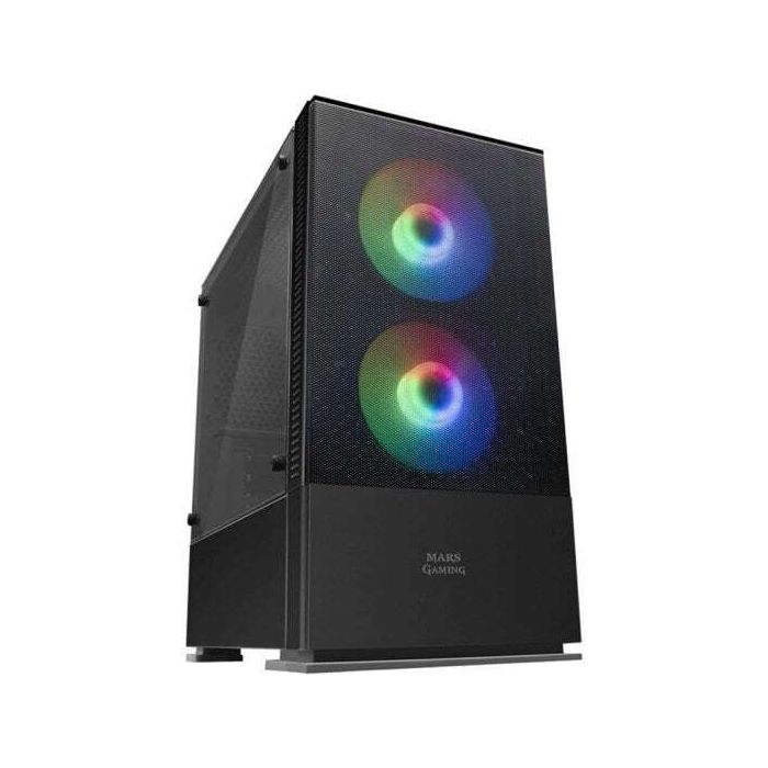 Mars Gaming MCZ Caja Minitorre Micro ATX, Mini-ITX - Panel Lateral Acrilico - Iluminacion RGB - Tamaño HDD 2.5 , 3.5  - USB-A 3.