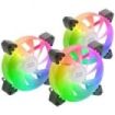 Mars Gaming MF-3A Kit de Ventiladores ARGB - Iluminacion 360º Sin Marco - Efectos ARGB Rainbow - Tecnologia FDB Ultrasilenciosa