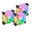 Mars Gaming MF-3AR Pack de 3 Ventiladores de 120mm FDB - Iluminacion ARGB 360º - Aspas Invertidas - Silencioso 14dB - Color Negr