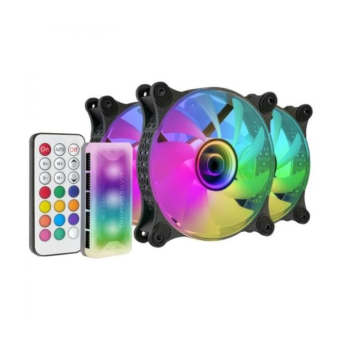 Mars Gaming MF-3DKIT Ventiladores ARGB - Espejo Infinito 3D - 220 Efectos - Controlador Avanzado - Ventilacion Silenciosa - Comp