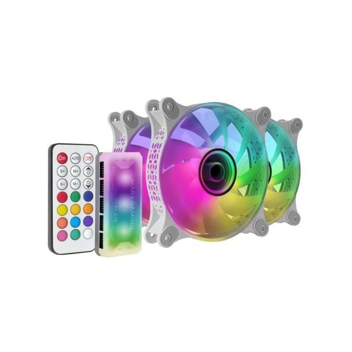 Mars Gaming MF-3DKIT Ventiladores ARGB Espejo Infinito - 220 Efectos - Controlador Avanzado - Iluminacion 360° - Compatible con