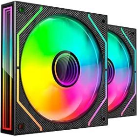 Mars Gaming MF-3DPROX2 Pack de 2 Ventiladores de 120mm - Iluminacion ARGB Infinity Mirror 360º - Silencioso 12dB - Control PWM -
