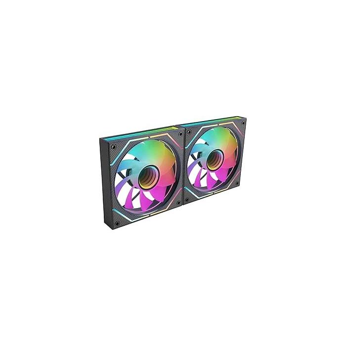 Mars Gaming MF-3DPROX2R Pack de 2 Ventiladores de 120mm - Iluminacion ARGB Infinity Mirror 360º - Silencioso 12dB - Control PWM