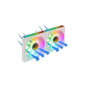 Mars Gaming MF-3DPROX2R Pack de 2 Ventiladores de 120mm - Iluminacion ARGB Infinity Mirror 360º - Silencioso 12dB - Control PWM