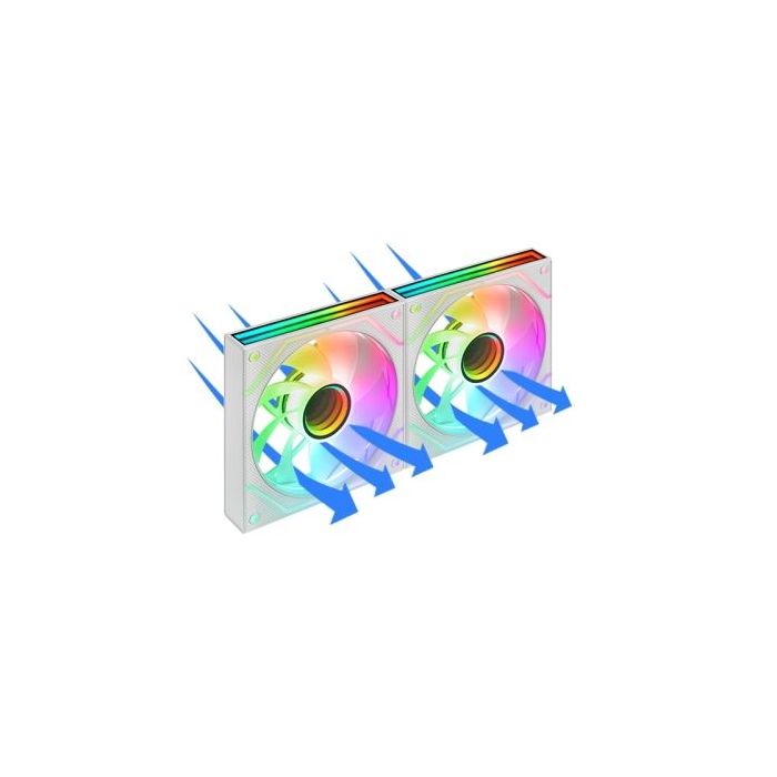 Mars Gaming MF-3DPROX2R Pack de 2 Ventiladores de 120mm - Iluminacion ARGB Infinity Mirror 360º - Silencioso 12dB - Control PWM
