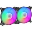 Mars Gaming Kit de 2 Espectaculares Ventiladores FRGB RAINBOW 360º - 120x120x25mm - Iluminacion 360º FRGB RAINBOW - Ventilacion