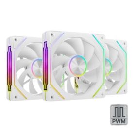 Mars Gaming MF-LINKFINITYKIT2R Pack de 3 Ventiladores de 120mm - Iluminacion ARGB Infinity Mirror - Silencioso 12dB - Modular Li