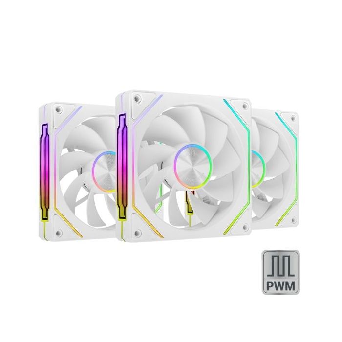Mars Gaming MF-LINKFINITYKIT2R Pack de 3 Ventiladores de 120mm - Iluminacion ARGB Infinity Mirror - Silencioso 12dB - Modular Li